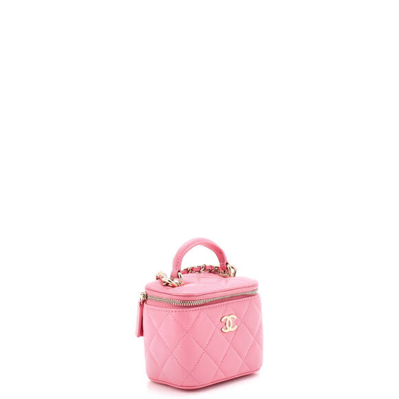 Chanel Mini Classic Top Handle Vanity Case with Chain Quilted Lambskin - Picture 2 of 5